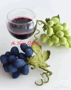 Crochet Pattern: Realistic Grapes and Wine Glass Decoration
