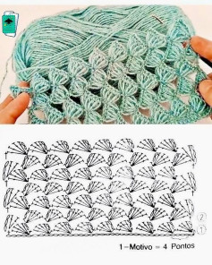 Crochet Pattern with Shell Stitch Design and Step-by-Step Instructions