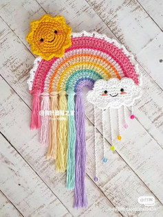 Crochet Rainbow with Sun and Cloud Pattern for Beginners
