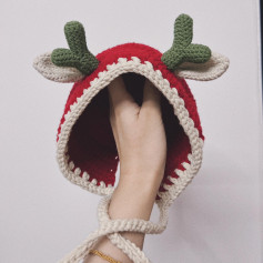 Crochet Reindeer Antler Hat for Festive Occasions