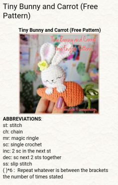 Crochet Tiny Bunny and Carrot Pattern - Free Tutorial