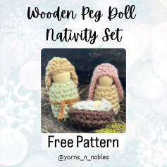 Crochet Wooden Peg Doll Nativity Set Pattern for Christmas