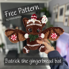 Crochet Your Own Batrick the Gingerbread Bat with Free Pattern