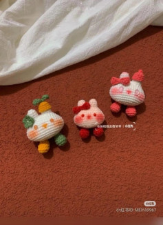 Cute Crochet Animal Trio with Colorful Accents