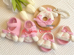 Cute Crochet Baby Booties and Teether Set for Beginners