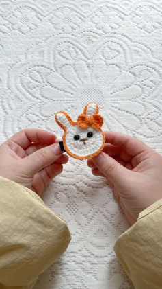 Cute Crochet Bunny Pattern with Orange Bow