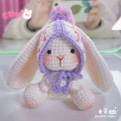 Cute Crochet Bunny with Adorable Long Ears and Cozy Hood