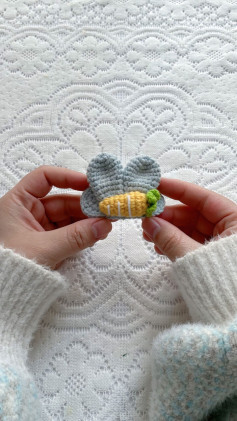 Cute Crochet Butterfly with Carrot Accent Pattern