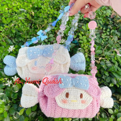 Cute Crochet Candy-Shaped Bags with Beaded Straps