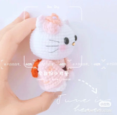 Cute Crochet Cat with Flower Accessory Pattern