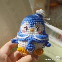 Cute Crochet Penguin Amigurumi with Blue Hat and Scarf Pattern