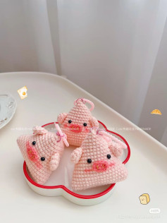Cute Crochet Piggy Keychains - Handmade with Love