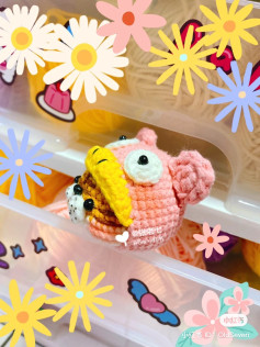 Cute Crocheted Animal with Pink and Yellow Details