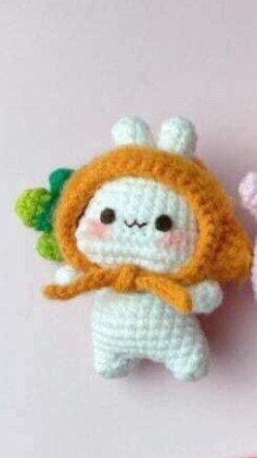 Cute Crocheted Bunny with Carrot Hood Pattern