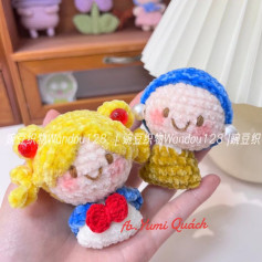 Cute Handmade Crochet Dolls with Cheerful Expressions