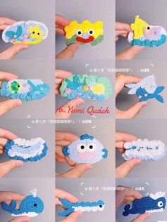 Cute Ocean-Themed Crochet Hair Clips for Kids