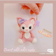 Cute Pink Fox Crochet Keychain Pattern