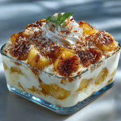 Delícia Cremosa de Abacaxi com Coco e Leite Condensado