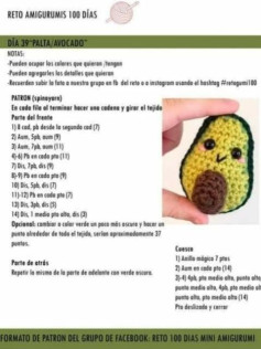 Desafío amigurumi: Día 39 - Patrón de palta en crochet