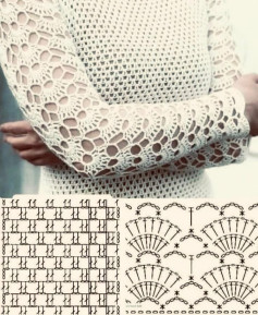 Elegant Crochet Lace Sweater Pattern with Floral Motif