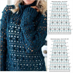 Elegant Crochet Sweater Pattern with Detailed Sleeve Instructions