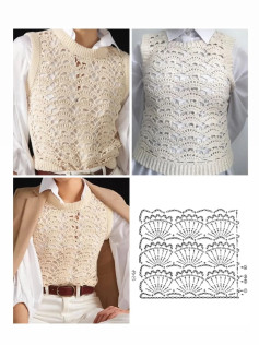Elegant Crochet Vest Pattern with Shell Stitch Design