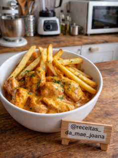 Frango Cremoso com Toque Defumado e Batatas Crocantes