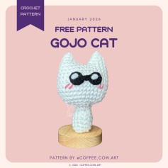 Free Crochet Pattern: Cute Gojo Cat Amigurumi Design