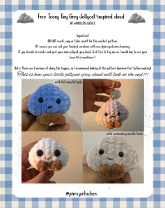 Free Crochet Pattern for Teeny Tiny Grey Jellycat-inspired Cloud