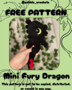 Free Crochet Pattern: Mini Fury Dragon Amigurumi