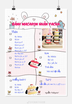 Hướng dẫn móc bánh macaron nhân Pacha dễ thương và chi tiết