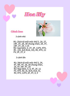 Hướng dẫn móc hoa lily với họa tiết cánh hoa tinh tế