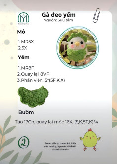 Hướng dẫn móc len gà đeo yếm dễ thương và chi tiết