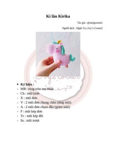 Hướng dẫn móc len kỳ lân Kirika dễ thương cho mọi cấp độ thợ móc.