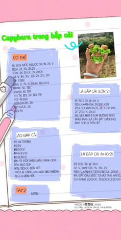Hướng dẫn móc len tạo hình Capybara trong bắp cải đáng yêu