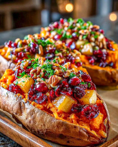 Khoai Lang Nướng Nhân Táo Nam Việt Quất Thơm Ngọt