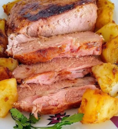 Lombo Suíno Assado com Batatas Suculentas