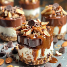 Mini Cheesecakes Turtle Sem Forno com Ganache e Caramelo