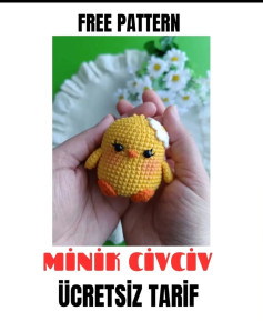 Minik Civciv Ücretsiz Tarifle Tığ İşi Oyuncak Yapımı