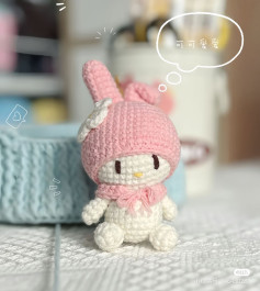 Móc len thú bông thỏ hồng dễ thương cho bé yêu