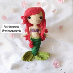 Muñeca sirena de crochet con patrón gratuito