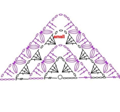 نقشه قلاب بافی مثلثی با طرح گل