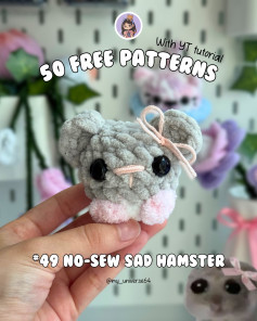 No-Sew Sad Hamster Crochet Pattern with YouTube Tutorial