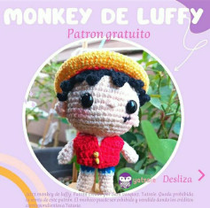 Patrón de amigurumi de Luffy, diseño gratuito para aficionados al crochet