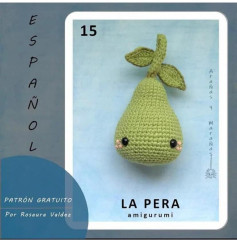 Patrón de Amigurumi de Pera Fácil y Gratuito