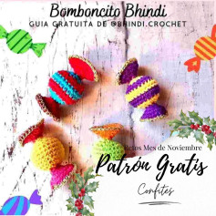 Patrón de crochet gratis: dulces coloridos para noviembre