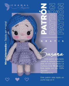 Patrón de muñeca Susana en crochet, nivel intermedio