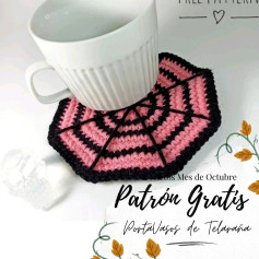 Patrón de Posavasos de Telaraña a Crochet para Octubre
