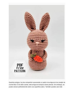 Patrón gratis de amigurumi conejo con zanahoria para principiantes