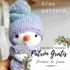 Patrón gratuito para tejer un muñeco de nieve adorable